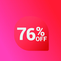 76% off Sale banner offer ad discount promotion vector banner. price discount offer. season sale promo sticker colorful background