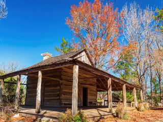 Beautiful log cabin along the Texas Native Trail