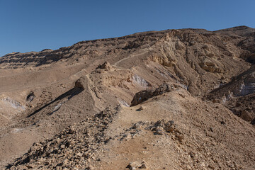 Ascending of Mount Ardon, 722 m ASL, located to the East of the Ramon Crater, near Mitzpe Ramon, south of Beer Sheba, Negev Desert, Israel