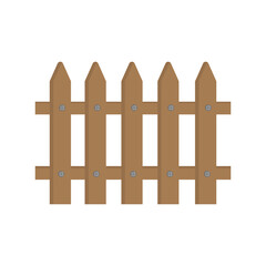 Wooden fence. Fence, vector illustration, isolated on white background