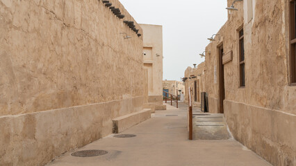 Old buildings in the Wakrah souq (Traditional Market).
