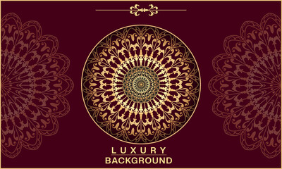 Luxury mandala background with golden arabesque pattern Arabic Islamic east style for Wedding card, book cover.