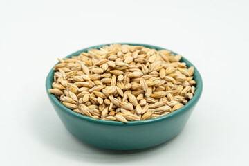 Barley seeds on a monochrome background