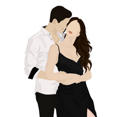 couple kissing; a couple in love kissing; the couple hugs; happy people;