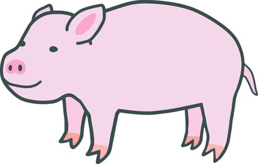 Clip art of cute pig