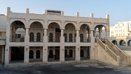 Fototapeta na wymiar Historic building in Souq Waqif district of Doha, Qatar.
