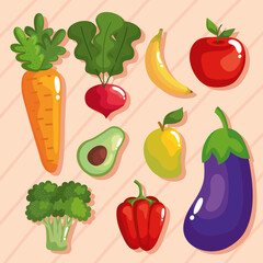 healthy food nine icons