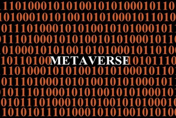 Binary codes on screen and Metaverse word in the middle, New Decentralized Internet