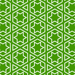 Arabesque ornament. Traditional eastern pattern on green background