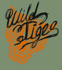 Tattoo tribal wild cats tiger graphic design vector art