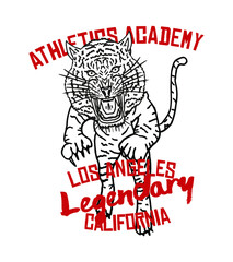 California Los Angeles athletic academy wild cats  team graphic design vector art