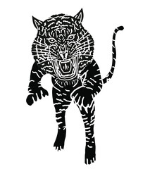 Fototapeta na wymiar Tattoo tribal wild cats tiger graphic design vector art