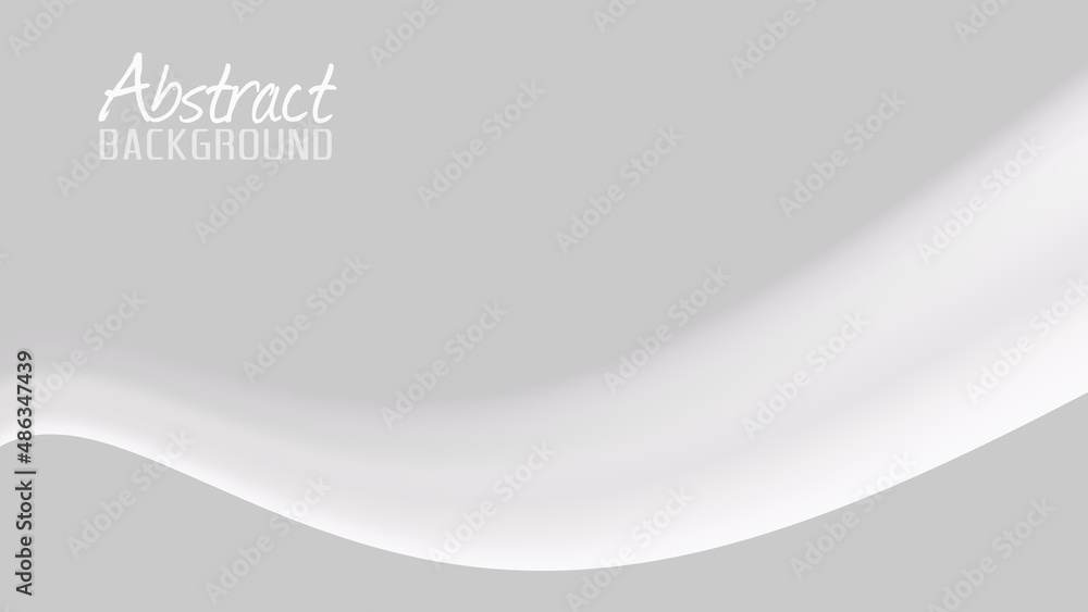 Poster Simple colorless wave on gray background. Minimal graphics