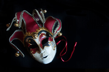 Carnival mask on black background 