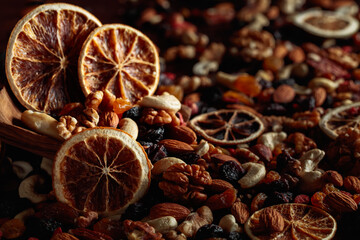 Dried fruits and nuts.