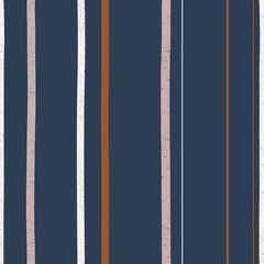 Fototapeta premium Navy, rush and blush colored irregular artistic stripe pattern