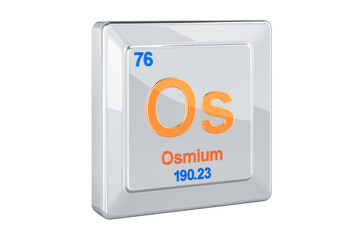Osmium Os, chemical element sign. 3D rendering
