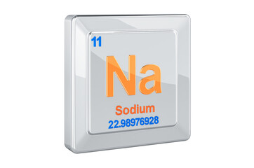 Sodium Na, chemical element sign. 3D rendering