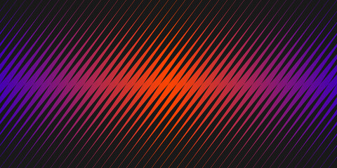 Trendy halftone line background. Vector seamless pattern with diagonal lines, halftone stripes. Extreme sport style, urban art texture. Vibrant neon colors, black and purple orange gradient cover