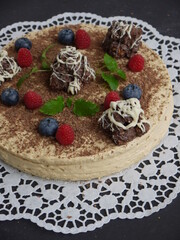 Der Kuchen mit Karamellcreme