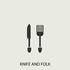 Knife_&_fork vector icon illustration sign