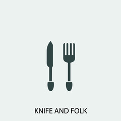 Knife_&_fork vector icon illustration sign