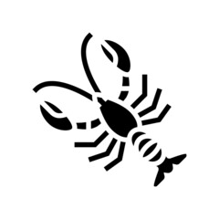 lobster seafood glyph icon vector. lobster seafood sign. isolated contour symbol black illustration