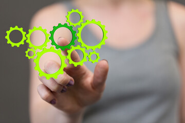 high tech eco green infinity computer technology concept