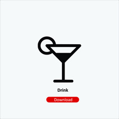 Drink - icon vector icon. Editable stroke. Linear style sign for use web design and mobile apps, logo. Symbol illustration. Pixel vector graphics - Vector