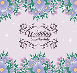wedding invitation and lilac flowers