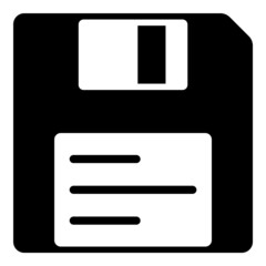 Floppy Disk Flat Icon Isolated On White Background