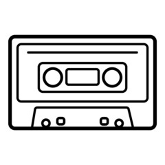 Compact Cassette Flat Icon Isolated On White Background
