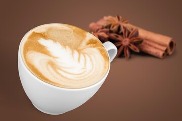 A cup of drink in a rustic autumn atmosphere