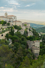 Obraz premium Gordes, Vaucluse - France - July 3 2021: Views of Gordes, a highland and medieval village.