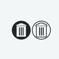 Bin vector icon illustration sign