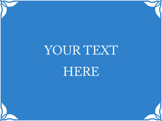 Blue border frame board. Vector background. Simple rectangular billboard, plaque, signboard or label 
