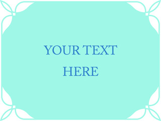 Blue border frame board. Vector background. Simple rectangular billboard, plaque, signboard or label 

