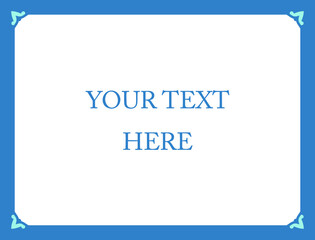Blue border frame board. Vector background. Simple rectangular billboard, plaque, signboard or label 
