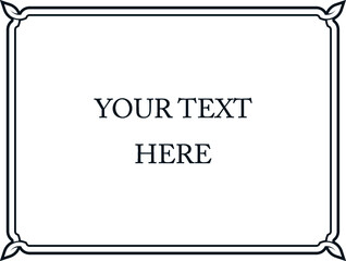 Vector border frame board. Simple rectangular billboard, plaque, signboard or label 