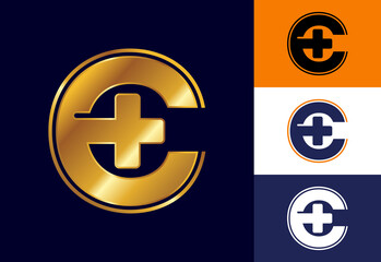 Initial C monogram with a plus sign. Logo for medical or health business, and company identity