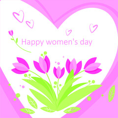 Happy women`s day. Flowers. Postcard.