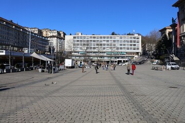 La place de la Riponne, ville de Lausanne, canton de Vaud, Suisse