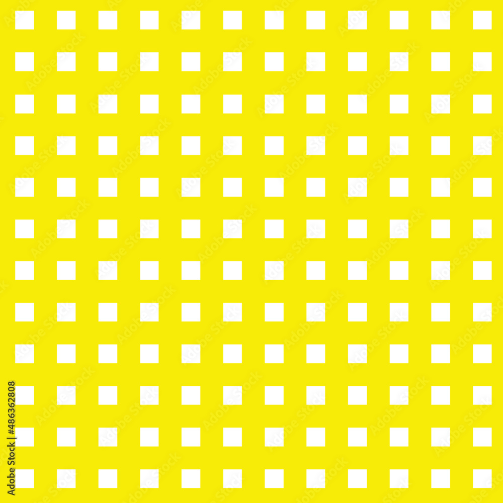 Poster Seamless pattern with yellow squares. Tartan pattern. Checkered texture plaid. Design geometric stripes for fabric prints, cosy home textile, wallpaper. Sweet candy yellow background vector.