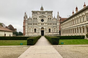 The splendid Certosa di Pavia ( Italy ) , from the Renaissance period