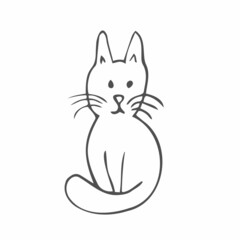 Cat hand drawn outline doodle icon. Domestic animal - cat vector sketch illustration for print, web, mobile and infographics isolated on white background.