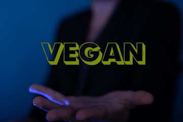 Organic food word. Fresh eco vegetarian products - vegan