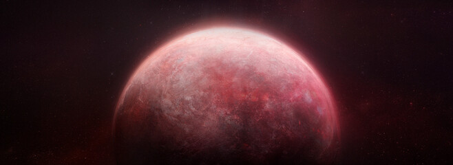 Red planet in space.