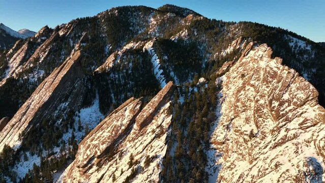 Flatirons in Boulder, CO - Stock drone footage