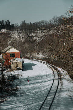 double tracks in winter