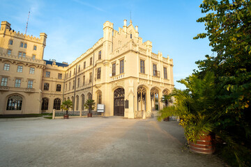 Obraz premium Lednice castle Chateau in Moravia, Czech Republic. UNESCO World Heritage Site